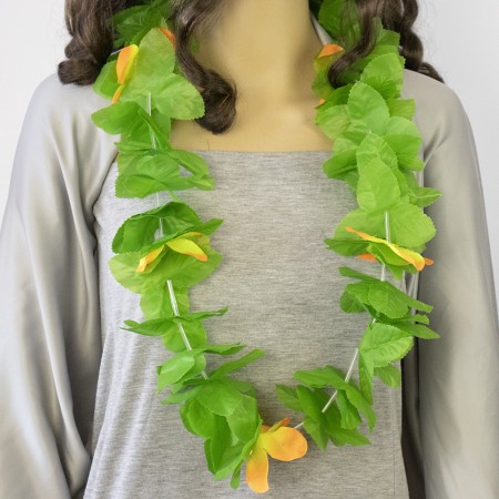 Гавайські леї Німфа (зелені з помаранчевим)