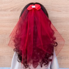 Фата Нареченої на дівич -вечір Classic (червона)