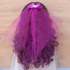 Фата Нареченої на дівич -вечір Classic (малинова)