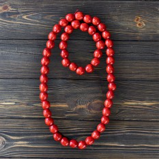 Украинские украшения набор Бусы и браслет (красный) 2654