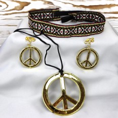Аксессуарный набор Ретро Хиппи (золотой)