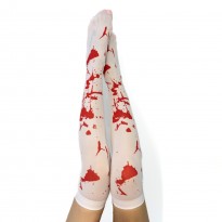 Панчохи Хелловін Кроваві (білі з червоним)