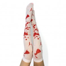 Панчохи Хелловін Кроваві (білі з червоним)