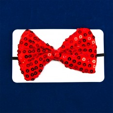 Галстук бабочка с пайетками (красный)