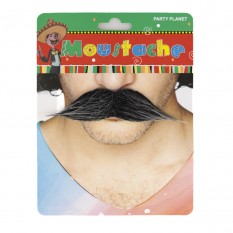 Усы накладные карнавальные Императорские (черные с сединой)