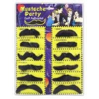 Усы накладные набор (уп. 12шт) (черные)