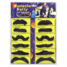 Усы накладные набор (уп. 12шт) (черные)