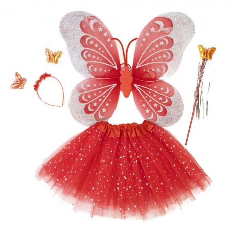 Набор Бабочки Карнавальный с юбкой 50х38см (красный)