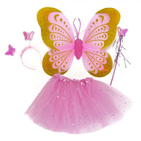 Набор Бабочки Карнавальный с юбкой 50х38см (розовый)