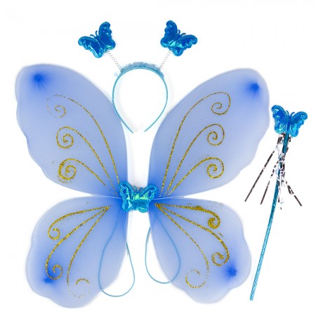 Набор Бабочки Карнавальный 50х38см (голубой)