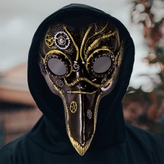 Маска Косплей стимпанк Доктор Чума (золотая с черным)