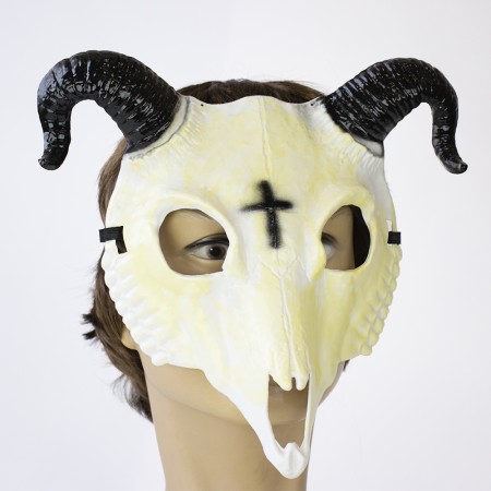 Маска Коза пластик (белая)