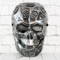 Маска Кіборг череп Стимпанк (срібна)