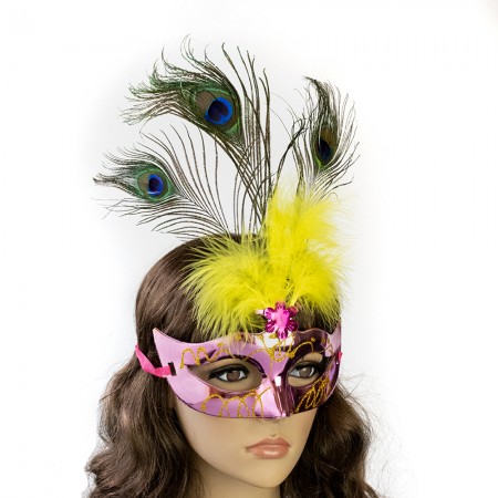 Венеціанська маска Діва (рожева)