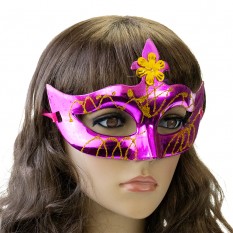 Венецианская маска Луиза (фуксия)