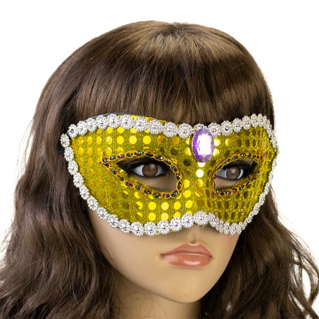 Венецианская маска Иллюзия (золотая)