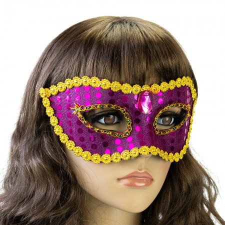 Венецианская маска Иллюзия (фуксия)