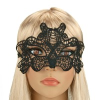Мереживна маска Загадка кабаре (чорна)