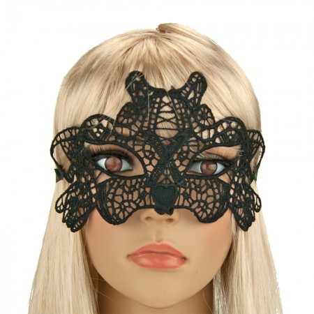 Мереживна маска Загадка кабаре (чорна)