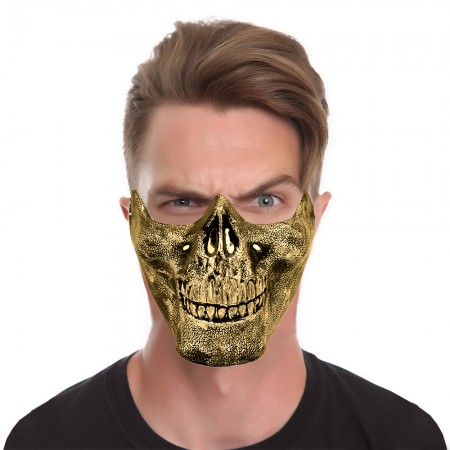 Полумаска Череп (золото)