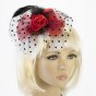 Шляпка Гламур маленькая с розой (красная)