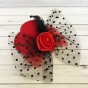 Шляпка Гламур маленькая с розой (красная)