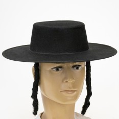 Карнавальная шляпа Еврея с широкими полями и пейсами