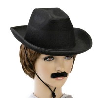 Шляпа детская Ковбой фетр (черная)