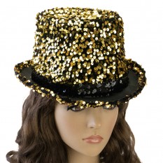 Карнавальная шляпа Блеск ретро с пайетками (золотая)