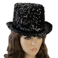 Карнавальний капелюх Блиск ретро з паєтками (чорний)