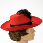 Капелюх Мушкетера з пером (червоний)