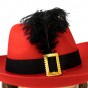 Капелюх Мушкетера з пером (червоний)