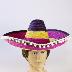 Капелюх Сомбреро солома 55см з пензликами