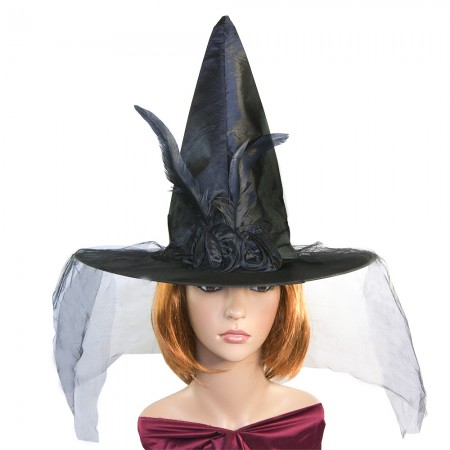 Капелюх Відьми атласний (чорний)