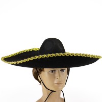 Шляпа Сомбреро Мариачи (черная с золотом)