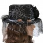 Шляпа Стимпанк Викторианская Готика черная с белым 11473