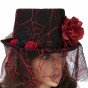 Шляпа Стимпанк Викторианская Готика черная с красным 11471