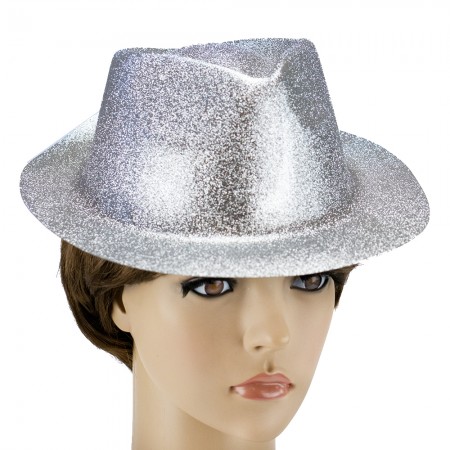 Шляпа детская Мафия блестящая (серебро)