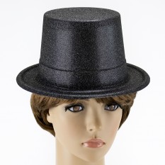 Шляпа детская Цилиндр блестящая (черная)