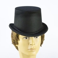 Шляпа Цилиндр флок (черная)