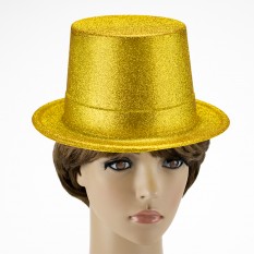 Шляпа Цилиндр блестящая (золото)