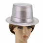 Шляпа Цилиндр блестящая (серебро)
