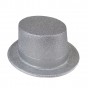 Шляпа Цилиндр блестящая (серебро)