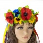 Украинский веночек с лентами на ободке Маричка с васильками 2834