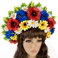 Украинский венок высокий на голову Марьяна (р. 56-60) 9344