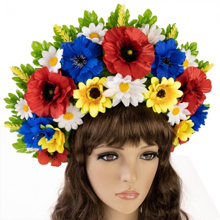 Украинский венок высокий на голову Марьяна (р. 52-54) 9897