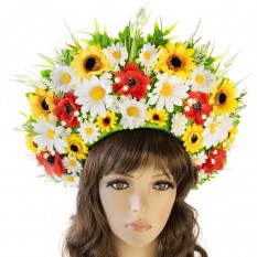 Украинский венок высокий на голову Зореслава 11033