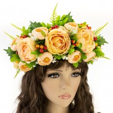 Украинский веночек объемный на голову Нежность Августа 11036