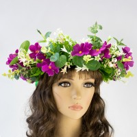 Украинский веночек Купальский Любава с фиалками 11037