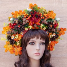Украинский осенний венок высокий на голову Дары Леса 11992
